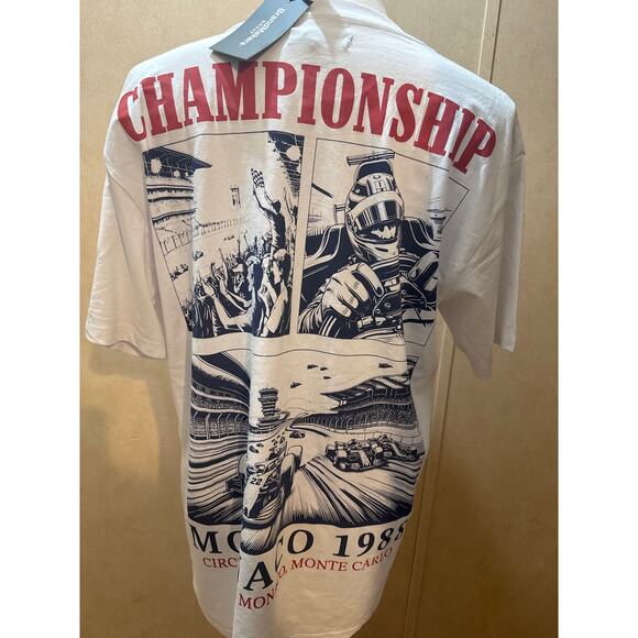 Monaco Formula 1 Tee by BrandMakers Group - White, Red/Black Embroidery, L NWT - Picture 3 of 9